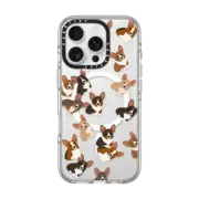 iPhone 16 Pro Clear Case MagSafe Compatible Corgi Jumble