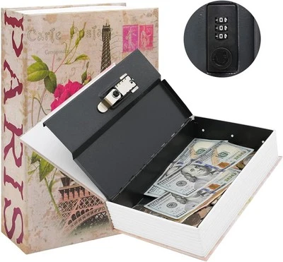 KYODOLED Diversion Book Safe with Combination Lock, France