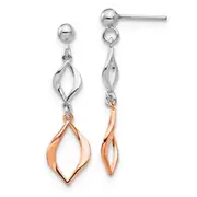 Sterling Silver & Rose-Tone Dangle Earrings
