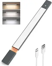 EZVALO Under Cabinet Lighting, 76LED Motion Sensor Closet Lights,Rechargeable Under Counter Light with 2200mAh Detachable Battery,Cabinet Lights,Night Light for Stair,Wardrobe,cupboards(50cm)