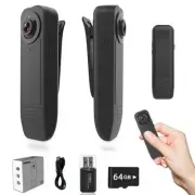 【Upgraded】 Mini Body Camera, Body Cam, 1080P with 64GB, Compact Button Securi...