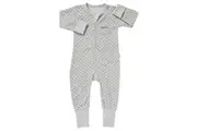 Bonds Poodlette Zip Wondersuit Coverall Grey Marle And Black Spots