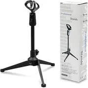 Desk Mic Stand Upgraded Adjustable Table Microphone Stand with Mic Clip 1.7 inch Diameter K3R4 Microphone For Max