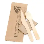 Takeaway 6" Fork/Knife/Napkin - FSC Certified 400 pcs