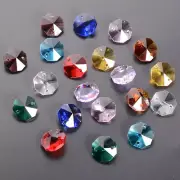 100Pcs 14MM Color Crystal Octagon Beads Chandelier Replacement Jewelry Making