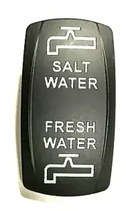 Carling Salt Water Fresh Water White Lighted Rocker Switch Cover Black