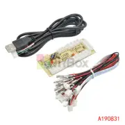 Zero Delay LED Arcade MAME Encoder USB To PC 5Pin Joystick PCB Board w/ Cables