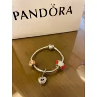 在飛比找蝦皮購物優惠-正品Pandora 潘朵拉手鍊串珠（蛇鏈、琉璃串珠、玫瑰金固