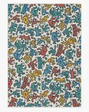 305' x 425' | Machine Washable Runner Rug | Kid & Pet Friendly | Indoor Rug | Block Party Multicolour Flatwoven Rug by Keith Haring | Ruggable