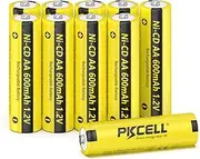 PKCELL Nicad Batteries AA 1.2V Nicad Rechargeable Batteries NICD AA600mAh,10 Packs