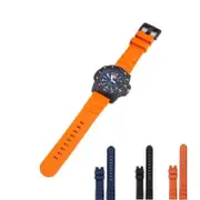 24mm Silicone Watchband Strap For Luminox Watches Strap Accessories Black Silver Buckle