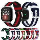 Three-colour Woven Nylon Watch Band Strap For Fitbit Versa 3 / Sense