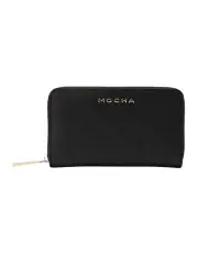 [Mocha] Kristin Leather Wallet in Black