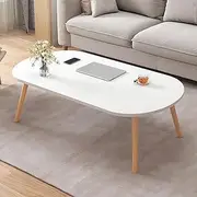 Coffee Table, Living Room Wood Table, Sofa Side Table, Office Tea Table, Garden Table, Bedroom Table A121 (E White, 100X48X42CM)