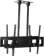 TV Monitor Holder Rack 60"-100" Ceiling TV Bracket Heavy Duty Double Rod Double Screen TV Hanger TV Ceiling Mount Adjustable Bracket, Max VESA 900x600mm Up to 132 Lbs TV Bracket