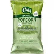 Cobs Natural Popcorn Lightly Salted Slightly Sweet Multipack 5 X 13g Pack
