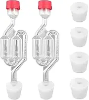 2pcs Fermentation Airlock, Brewing Airlock Plastic, Fermentation Valve Bubbler Airlocks, Exhaust Valve Beer Making Vent Air Lock with Cap Reusable Wine Fermentation
