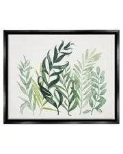 Layered Plant Leaves Botanical Framed Floater Canvas Wall Art by Grace Popp
