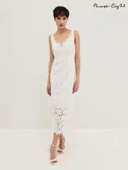 Phase Eight White Gracie Midi Dress (F93052) | $459
