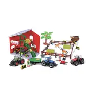 Bburago Farmland Horse Stable Playset With Diecast Tractor Model Kids Toy Set
