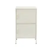 ArtissIn Double Storage Cabinet Shelf Organizer Bedroom White