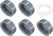 uxcell 5Pcs 2 Inch PT Female Thread PVC Pipe Fitting Cap, Cleanout Water Drain End Caps, Pipe Plug Socket Fittings with Gasket for Water Heater Supply Lines, Plumbing, Gray