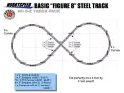 BACHMANN HO SCALE E-Z TRACK BASIC FIGURE 8 STEEL ALLOY RAIL w BLACK ROAD BED NEW