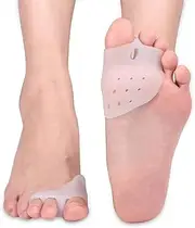 Toe Separators for Overlapping Toes, Best Choice for Pain Relief from Hammertoe & Bunions, Silicone Toe Spacers for Feet, Toe Cushioning for Women and Men (White, One size)