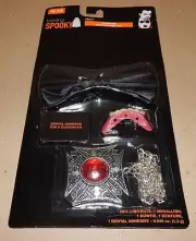 Halloween Adult Vampire Accessory Kit Looking Spooky Teeth Bow Medallion 117E