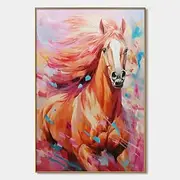 Handmade abstract animal horse oil painting Hand Painted Oil Painting Wall Modern Fashion Abstract Pink Horse Canvas Painting Home Decoration Decor Rolled Canv