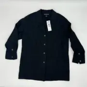 Ellen Tracy Company Black Linen Blazer Jacket – Size 10 Petite – NWT