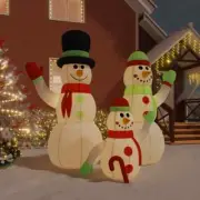3.6m Large Inflatable Snowman Family with LED Lights 360cm Outdoor Xmas Decor
