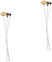 2 Sets Dried Lotus Flower with Stems for Elegant Floral Arrangements Chinese Style Home Decor Rustic Wedding Decor Natural Dried Flower Aesthetic for Centerpieces