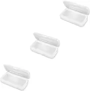 FRCOLOR 3pcs Box Manicure Kit Plastic Tray Nail Soaking Cleaning Case Nail Clipper Tool Box for Art Tools