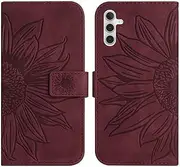 Compatible with Samsung Galaxy A04s 4G Cover,Compatible with Samsung Galaxy A04s 4G Flip Kickstand Card Slots Magnetic Closure Phone Case Brown