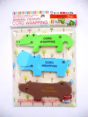 1 Pack 3 pc Adorable Animal Cord Wrap Home Office Dorm Organizer BN