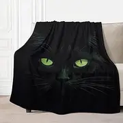 AuHomea Black Cat Throw Blanket Lightweight Flannel Fleece Blankets Warm and Cozy Super Soft Throws 30"x40" for Cat Pet and