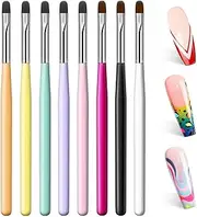MUSILAN Nail Art Brushes Set,8PCS Uv Gel Nail Brush Poly Extension Gel Brush for Nail Art Nail Design Brush Gel Nail Brush for Nail Extension Nail Powder Nail Art Tips Builder Brush Nail Painting Set