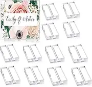 12 Pieces Acrylic Stands Clear Place Card Holders,Acrylic Sign Holder, Card Display Stand, Card Slot Stand for Wedding Table Numbers Display Stands Photos Wedding Party Events Office Business