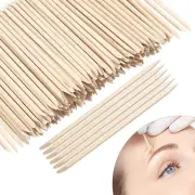400 Pcs Mini Wooden Wax Sticks for Eyebrows Nose Lip Hair Removal Spa Applicator