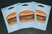 Hamburger Cheeseburger Embroidered Iron On Applique Patch 3" X 2.25" Sewing