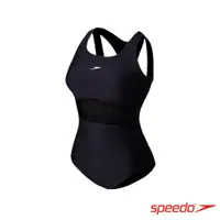 在飛比找PChome24h購物優惠-SPEEDO 女 運動連身泳裝 黑