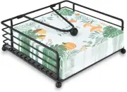 Napkin Holder for Table & Kitchen - Modern Flat Dispenser Black