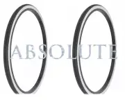 PAIR OF WHITEWALL BICYCLE GENUINE DURO TIRES IN 26 X 1 3/8 TOURING TREAD.