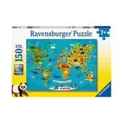 150pc Ravensburger Animal World Map Jigsaw Puzzle Game 49x36cm Kids/Family 7+