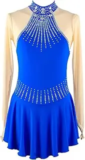 [Zagitova] Figure Skating Dress for Girls Gradient Women Patchwork Competition Dance Outfits with Shiny Rhinestone