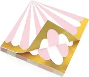 PARTY GO Birthday Napkins 33 x 33 cm Pack of 24 Napkins Pink Circus Theme Disposable Paper Napkins for Decoration Birthday, Parties, Carnival, Children's Party Table Decoration, Pink and White Striped