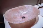 Luxury Rose Quartz Wash Basin – Handmade Natural Stone Sink for Elegant Bathroom