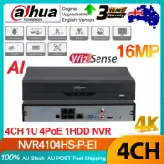 Dahua 16MP 4CH 4PoE 1HDD AI NVR WizSense Network Video Recorder NVR4104HS-P-EI