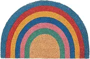 Nicola Spring Half Moon Coir Door Mat - 60 x 40cm - Rainbow Pastel - Pack of 1 - Decorative Indoor Front Door Floor Mat Entry Dirt Trapper Rug Outdoor Boot Scraper Non Slip Backing Doormat